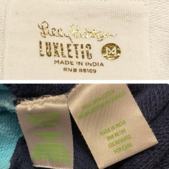 Lilly Pulitzer Luxletic Beach Comber Pullover Low Tide Navy Color Block Medium - Picture 15 of 16